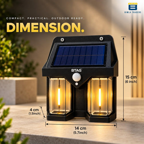 Solar Motion Sensor Wall Light – Dual-Sided Warm LED(2 piece)