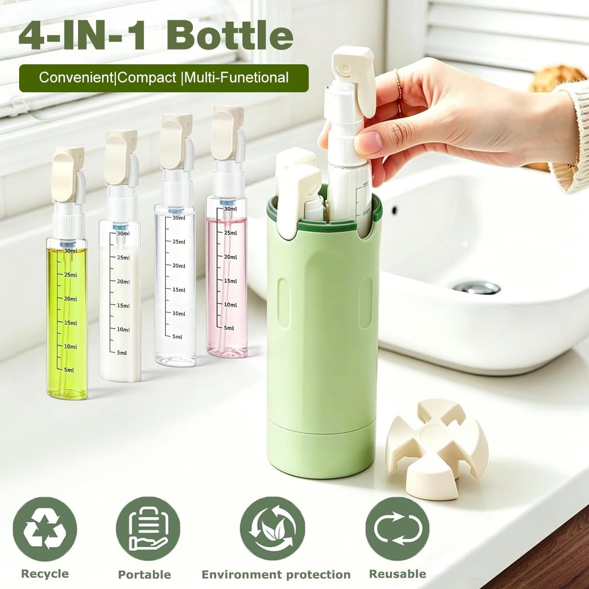TravelPod – 4-in-1 Leakproof Travel Bottle Organizer