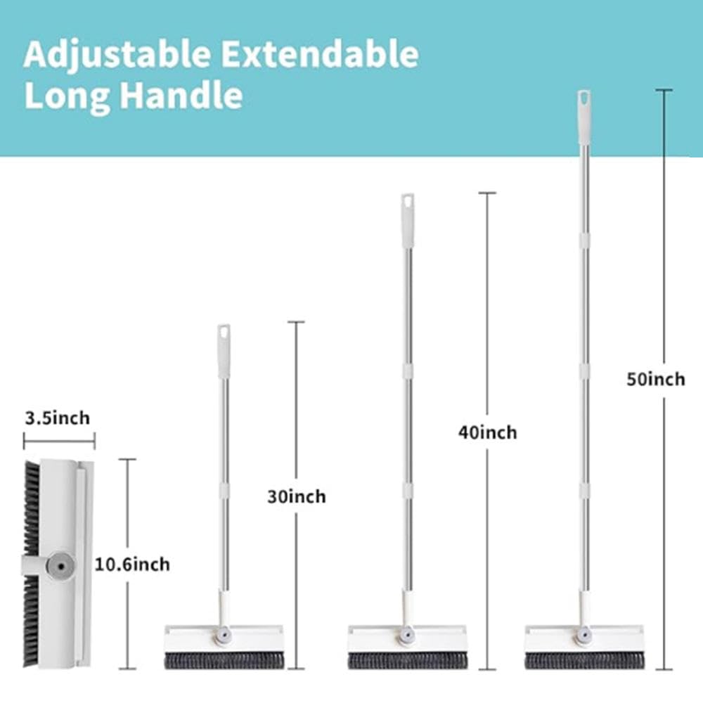 SpinScrub 360° Rotating Tile & Floor Scrub Brush with Wiper – Heavy Duty Long Handle Cleaning Brush for Bathroom, Kitchen & Walls